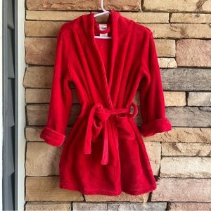 Leveret red plush hooded bath robe Like New 6